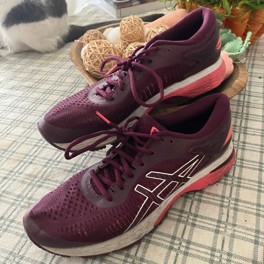 ASICS Women's Running Shoes - Maroon and Pink